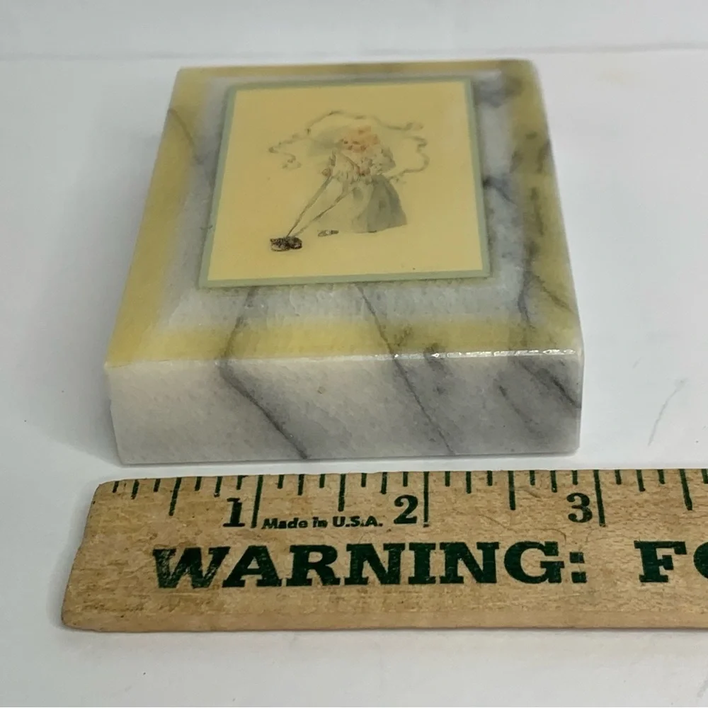 The Magic Kitten by Maud Humphrey Bogart Marble Trinket Box & Paperweight 1987